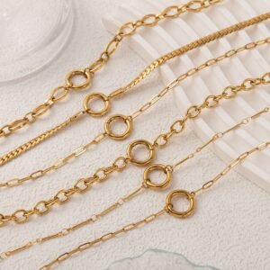 Womens Paperclip Snake Bone Basic Chain
