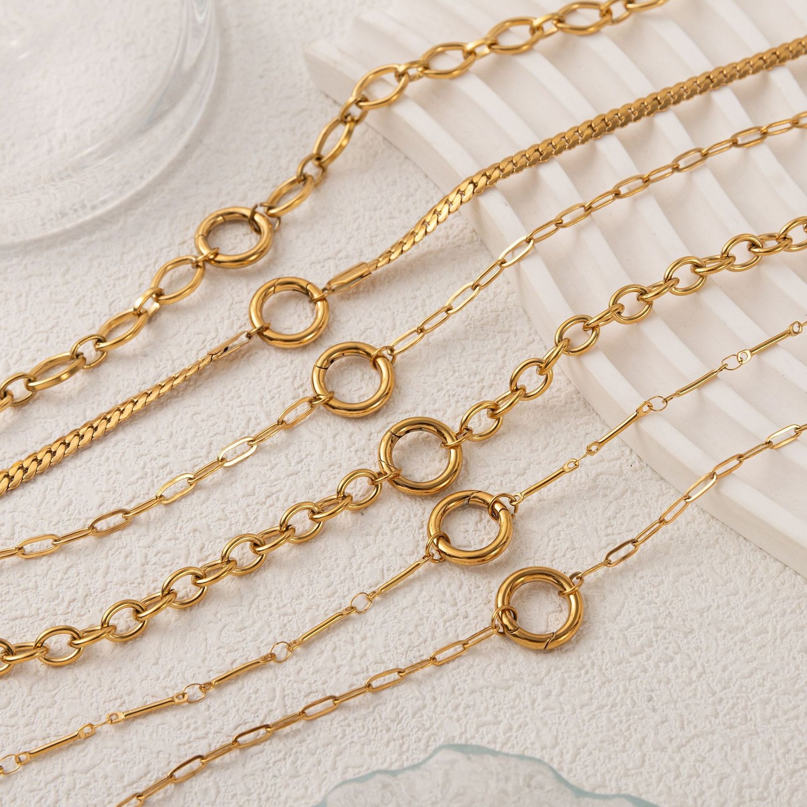 Womens Paperclip Snake Bone Basic Chain