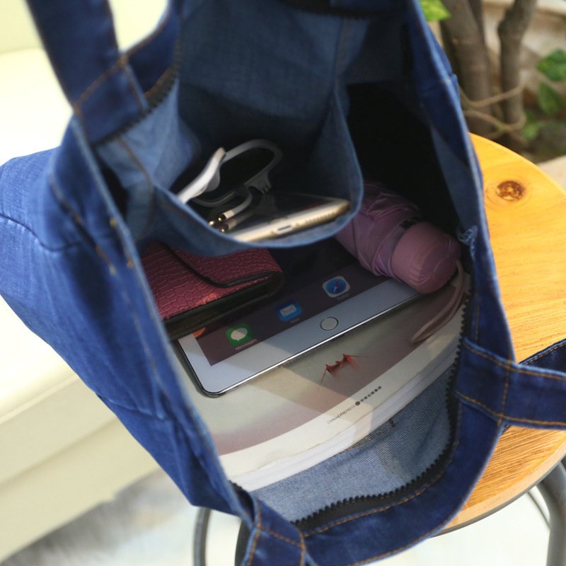 Denim BagNew Style Simple And FashionablKoreanstyle Fresh And Clean – Image 3