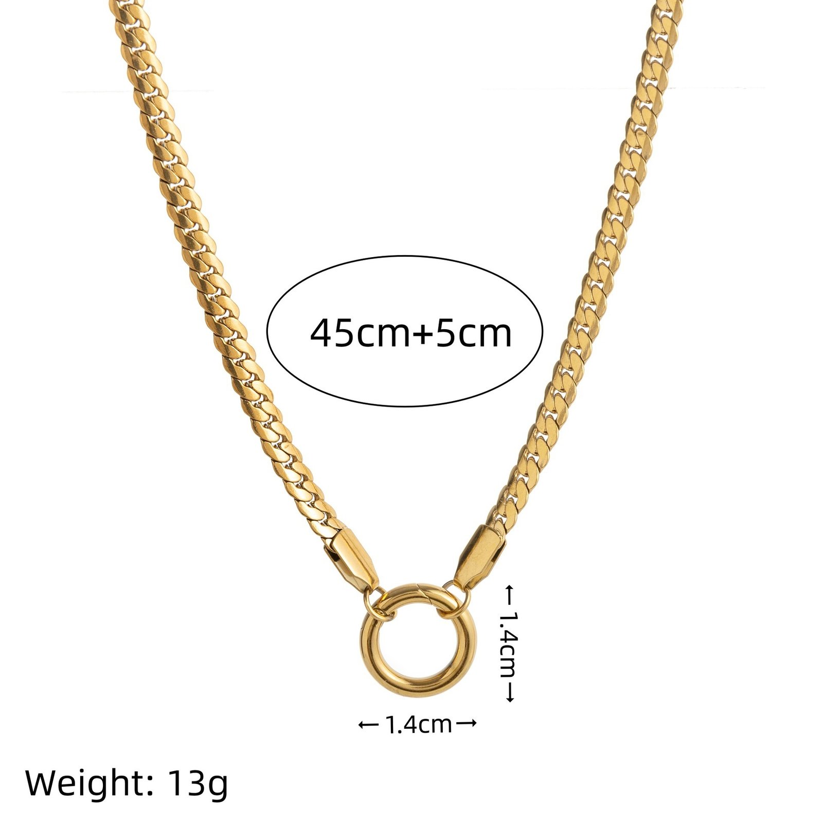 Womens Paperclip Snake Bone Basic Chain – Image 4