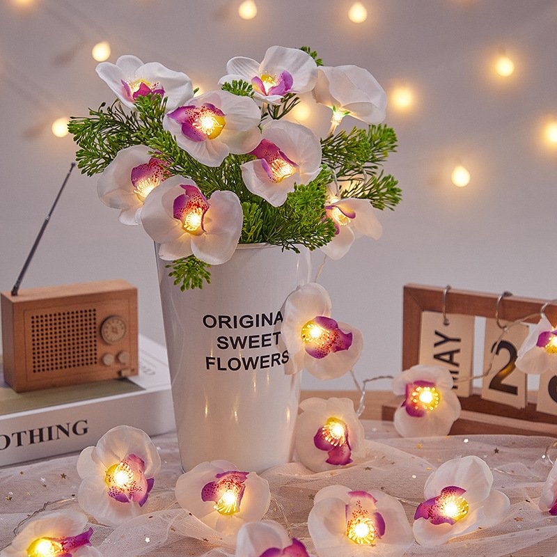 Outdoor Decoration LED Simulation Butterfly Orchid Light String – Image 4