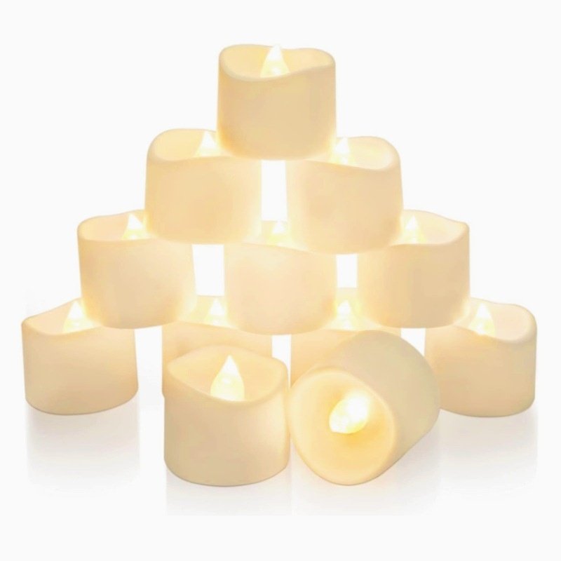 Confession Simulation LED Flameless Candle Flashing Tea Light 12 Pieces – Image 2