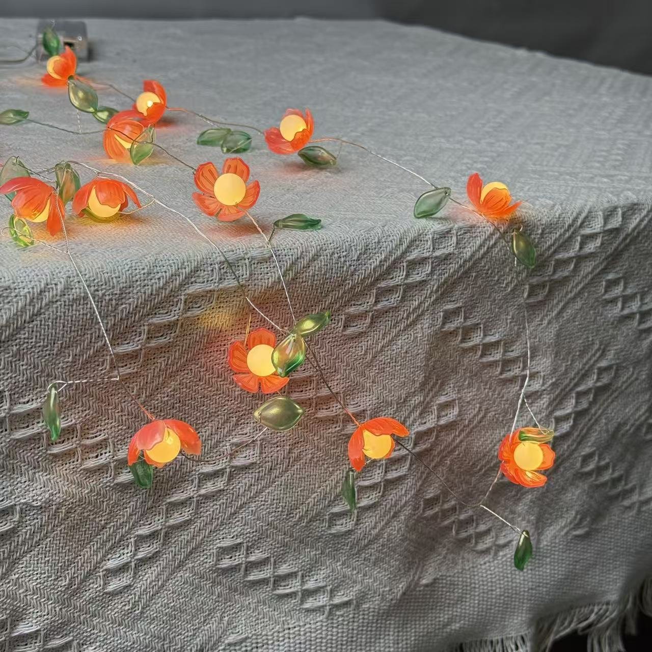Artificial Peach Blossom LED Copper Wire String Lights – Image 2