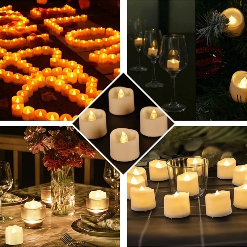 Confession Simulation LED Flameless Candle Flashing Tea Light 12 Pieces – Image 4