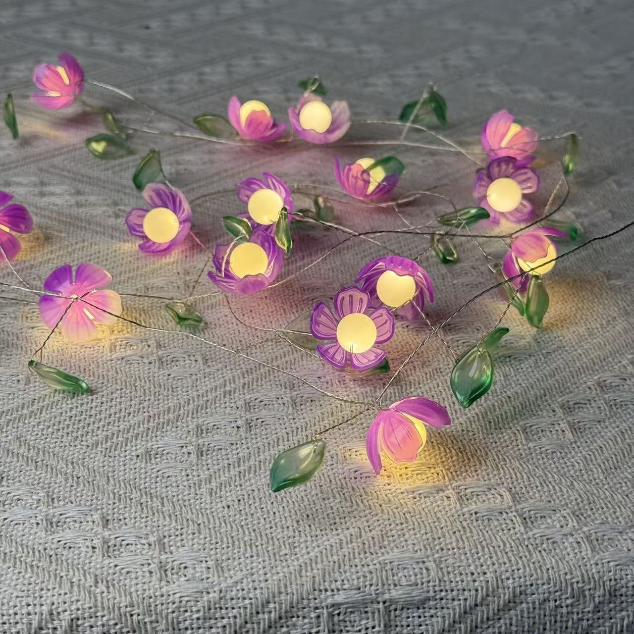 Artificial Peach Blossom LED Copper Wire String Lights – Image 3