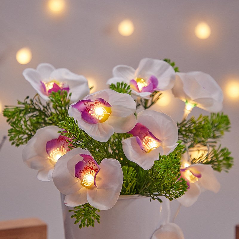 Outdoor Decoration LED Simulation Butterfly Orchid Light String – Image 7
