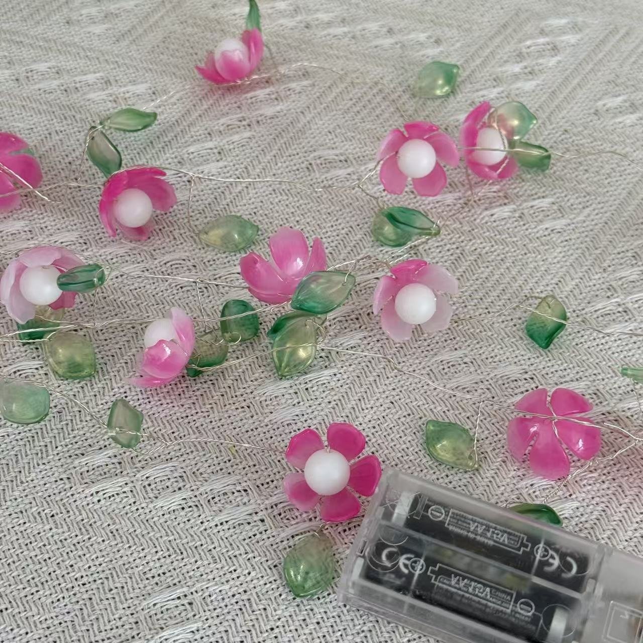 Artificial Peach Blossom LED Copper Wire String Lights – Image 5